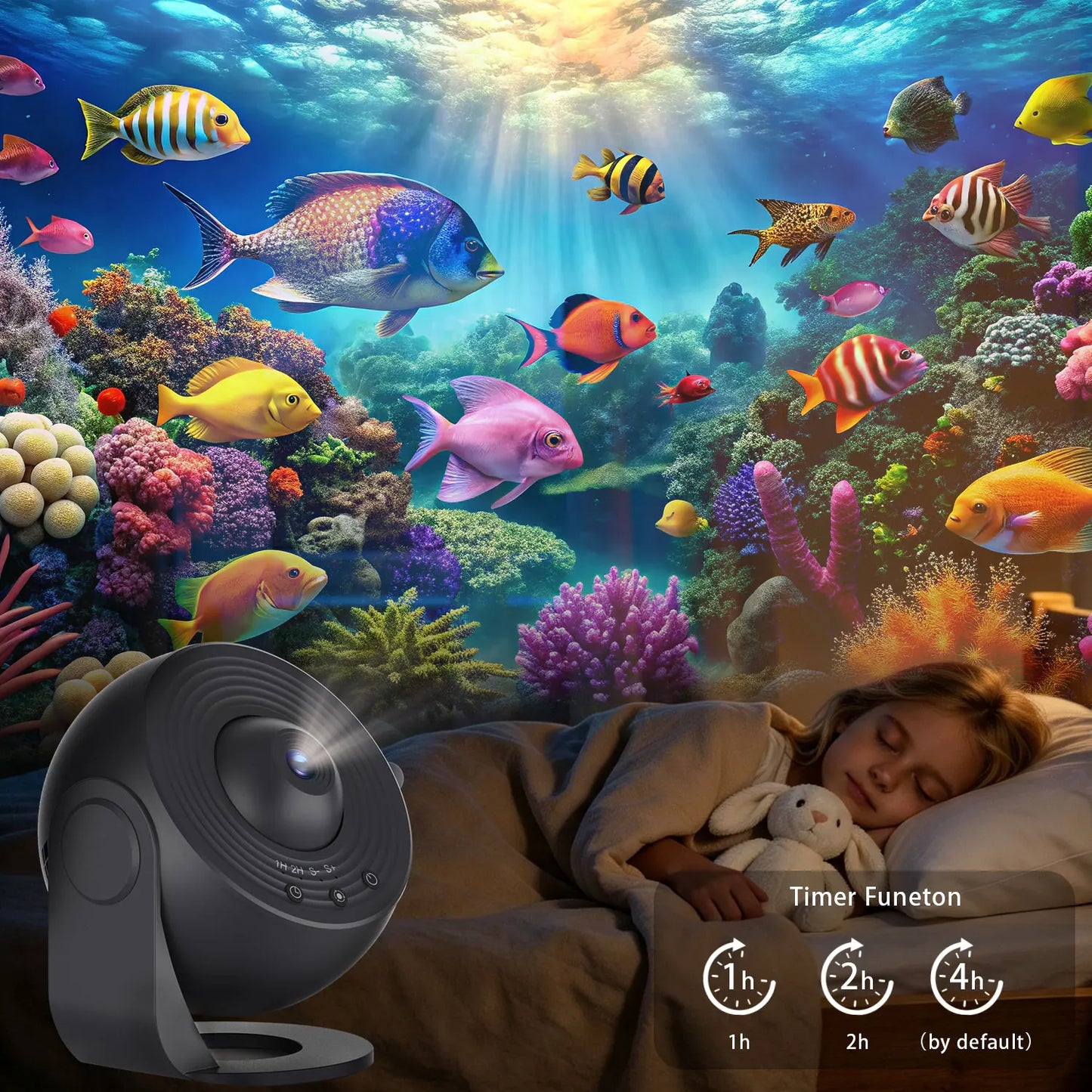 Ocean Starry Sky Projector Night Light 12 in 1 Animal Ocean Projector 360° Rotating Star Galaxy Projector Room Decoration