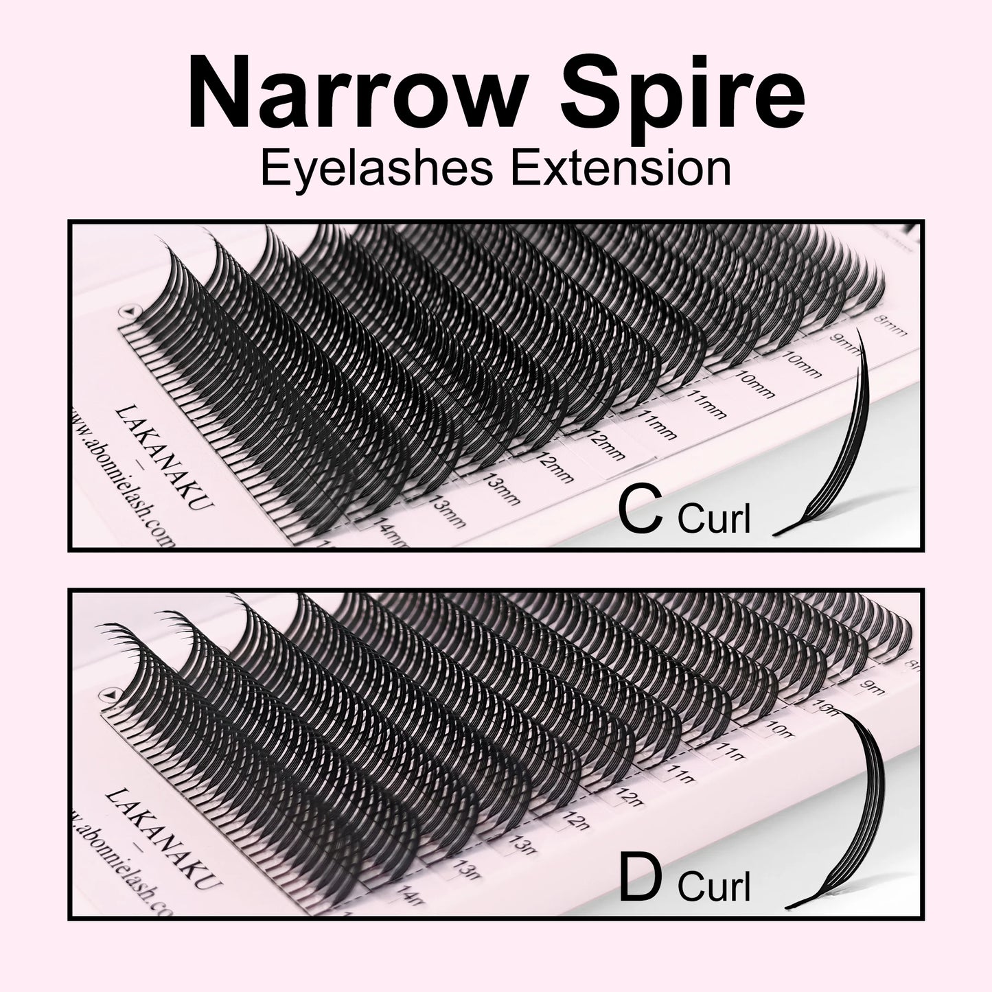 Lakanaku Narrow Spire Eyelashes Extension Anime Lashes Premade Manga Style Feather Lightweight Premade Fans Extension for Makeup