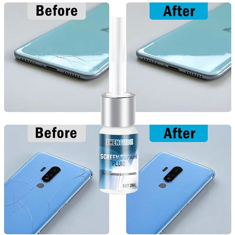 Mobile Phone Glass Repair Liquid (Specialized for Cracked Screens) - Instantly Rejuvenates the Screen, Comes with a Tool Kit