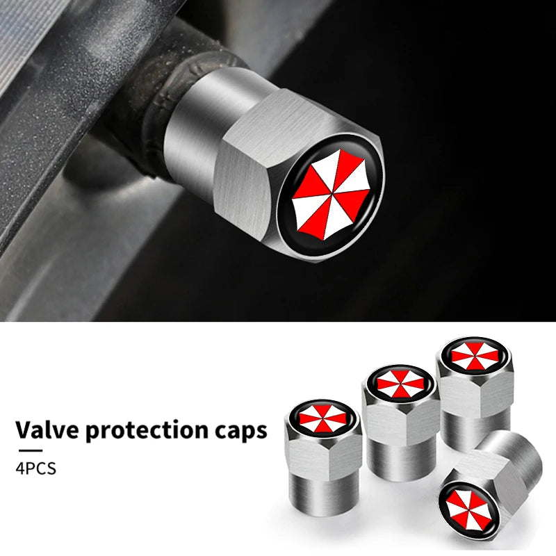 4Pcs Car Tire Valve Stems Cap Aluminum Tyre Wheel Stem Air Valve Cover Airdust For Umbrella
