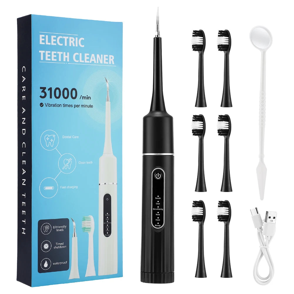 Sonic Electric Toothbrush Teeth Whitening Kit Tooth Whitener Calculus Plaque Tartar Remover Tools Cleaner Stain Oral Care