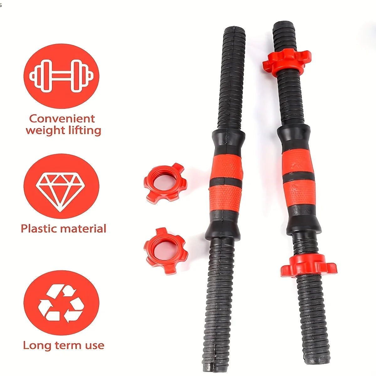 Dumbbell Rod Connectors Set,Universal Dumbbell Handle Fix, Excludes Weight Plates - Ideal for Gym Enthusiasts & Weightlifters