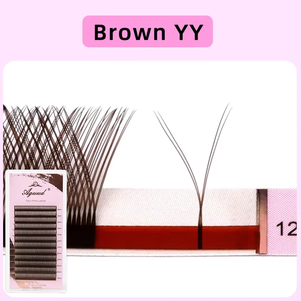 AGUUD Automatic Flowering 2D 3D 4D 5D W Shape Premade Fans Eyelash Extensions Natural Soft Individual Lashes Makeup Cilia
