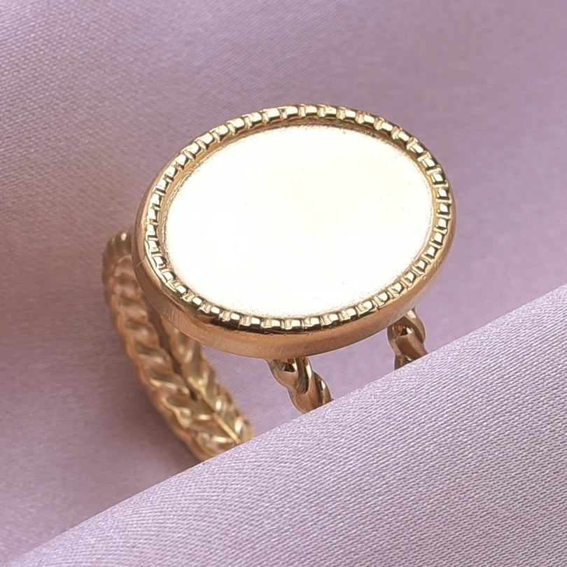 6pcs/lot Wholesale Various Chunky Rings Real Gold Plated Love Abstract DIY Shell Star Sun Bat Shaped Rings Women Jewelry Gifts