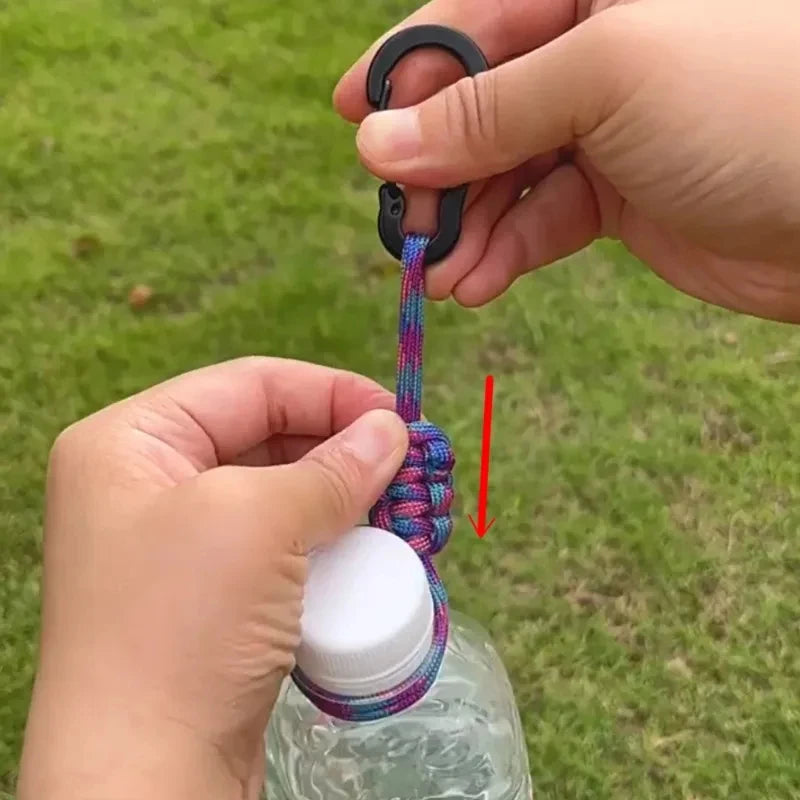 Multifunctional Outdoor Paracord Water Bottle Holder Lanyard, Portable Universal Water Bottle Strap for Backpack Hat Mineral Wat