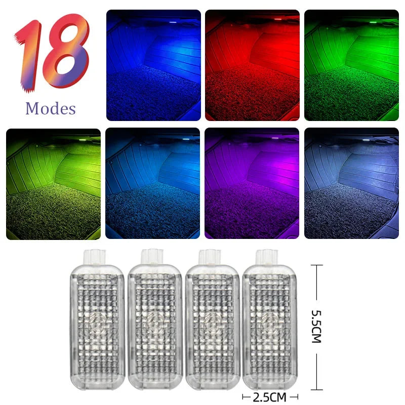 For Audi A1 A3 8P A4 B5 B6 Q5 A6 A5 LED Car Footwell Lamps Touch Sensing Atmosphere Lights Auto Interior Decoration Accessories