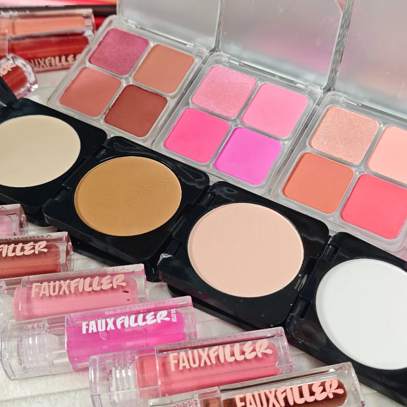 Fashion Makeup Latest 4 Color Blush Eye Shadow Contour Easy To Apply Long Lasting Oil Control Seting Powder Lip Gloss Cosmetics