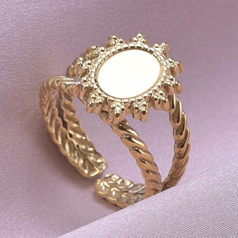 6pcs/lot Wholesale Various Chunky Rings Real Gold Plated Love Abstract DIY Shell Star Sun Bat Shaped Rings Women Jewelry Gifts