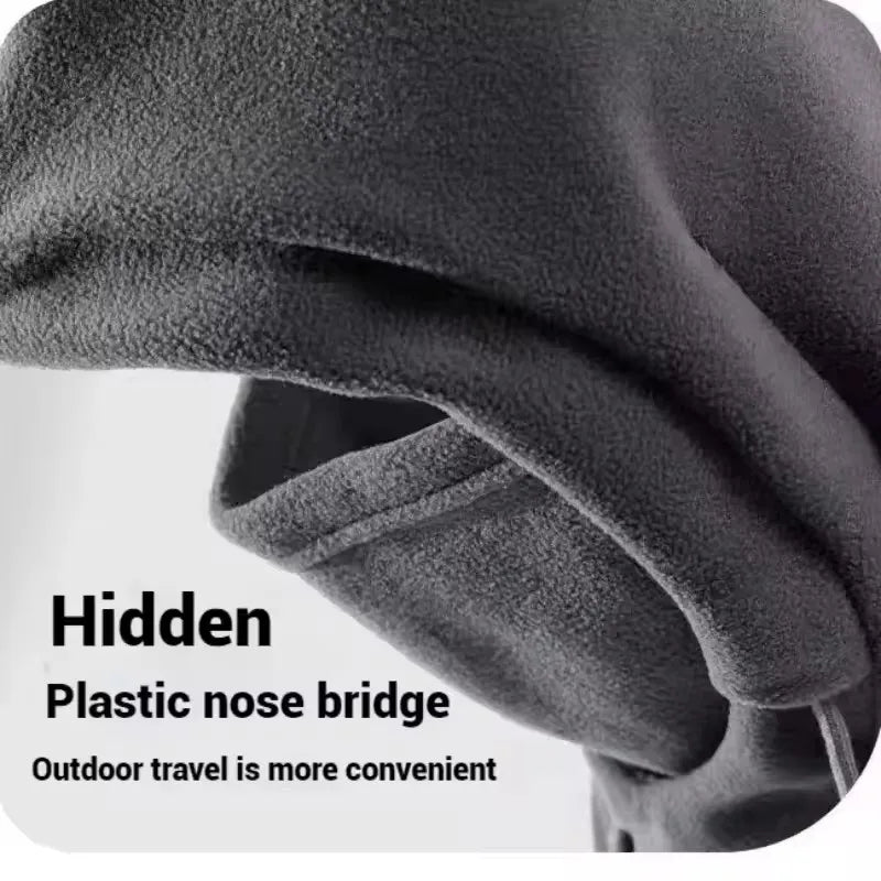 Winter Warm Hat with Mask and Neck Warmer 3-in-1 Windproof Balaclava for Men and Women Masked Hat Cycling Cold Weather Protectio