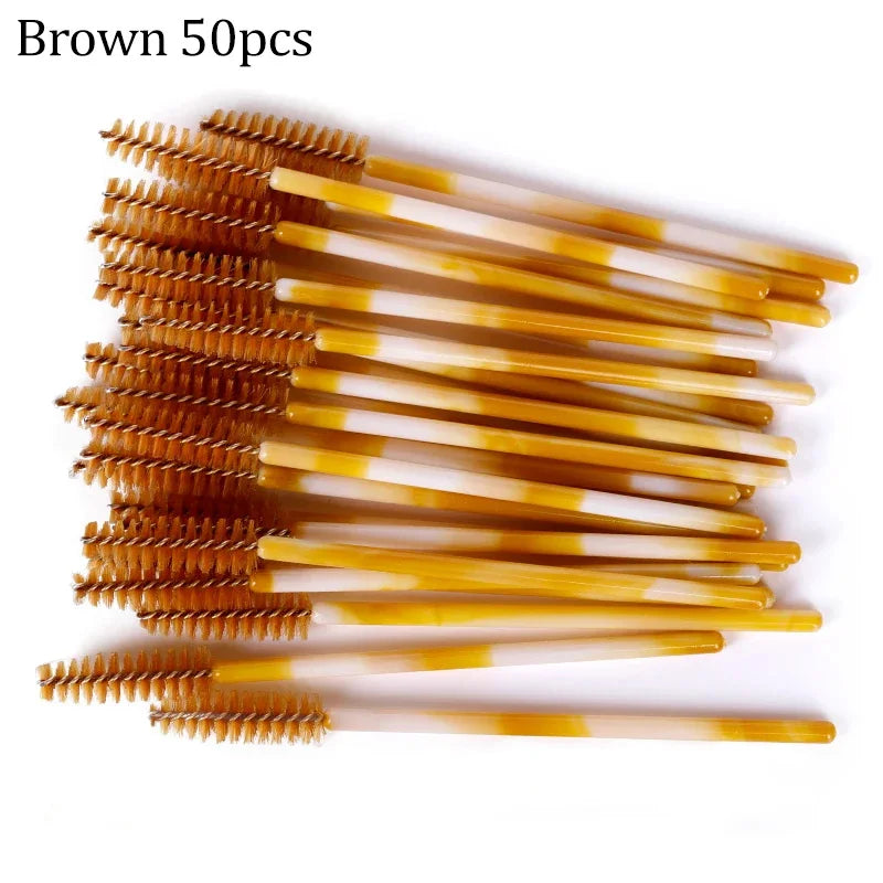 50pcs Eyelash Brushes Reusable Mascara Wands Applicator Spoolers for False EyeLashes Extension Women Lashes Cosmetic Supplies