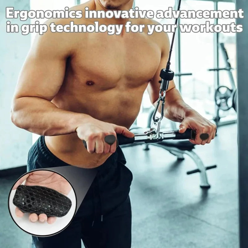1 Pair Anti-Slip Grips for Weight Lifting Pull-Ups Gym Training Unisex Ergonomic Rubber Hand Protector Strengthener Handle Glove