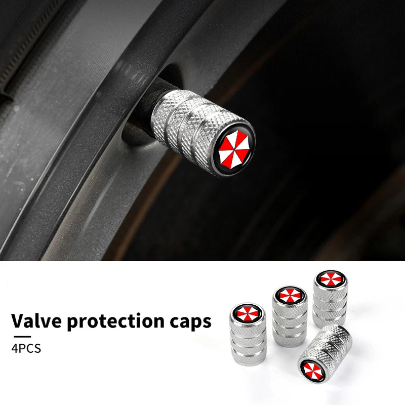 4Pcs Car Tire Valve Stems Cap Aluminum Tyre Wheel Stem Air Valve Cover Airdust For Umbrella