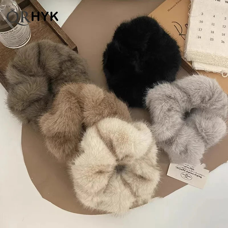 Autumn Winter Versatile Plush Hair Rope For Women Exquisite Simulation Mink Headband Scrunchies Fashion Hair Accessories Gifts