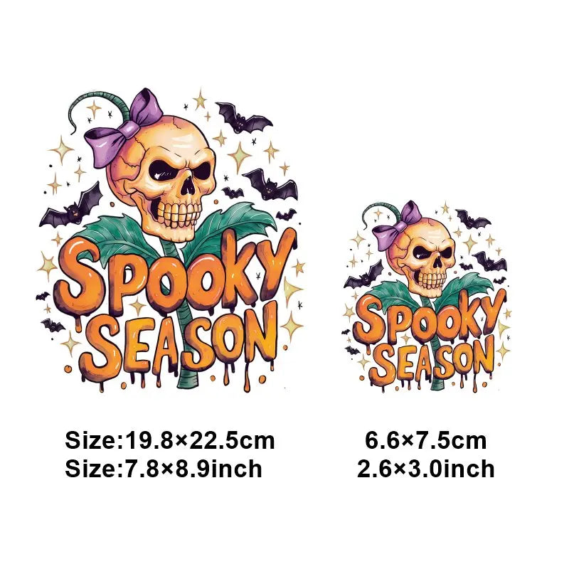 "Halloween is a Life Style"Patch Stickers Iron On Transfers for Clothing Iron Halloween Ghosts Stickers Fusible Applique Badge