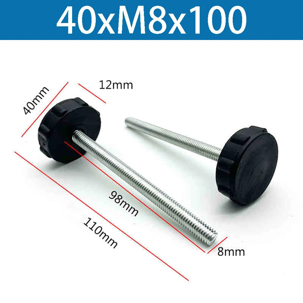 1-10Pcs Table Leg Plug With Nut and Adjustable Feet M8/M0x50/100mm Black Square/Round Furniture Rack Height Adjustable Foot Cup