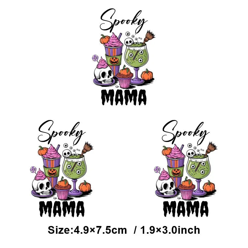 "Halloween is a Life Style"Patch Stickers Iron On Transfers for Clothing Iron Halloween Ghosts Stickers Fusible Applique Badge