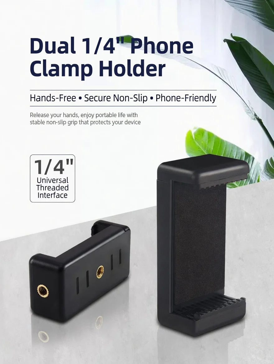 KVANNO Universal Phone Tripod Mount 1/4'' Screw Holder Clip Adapter For Phone Video Recording Vlog Photography Stand Accessories