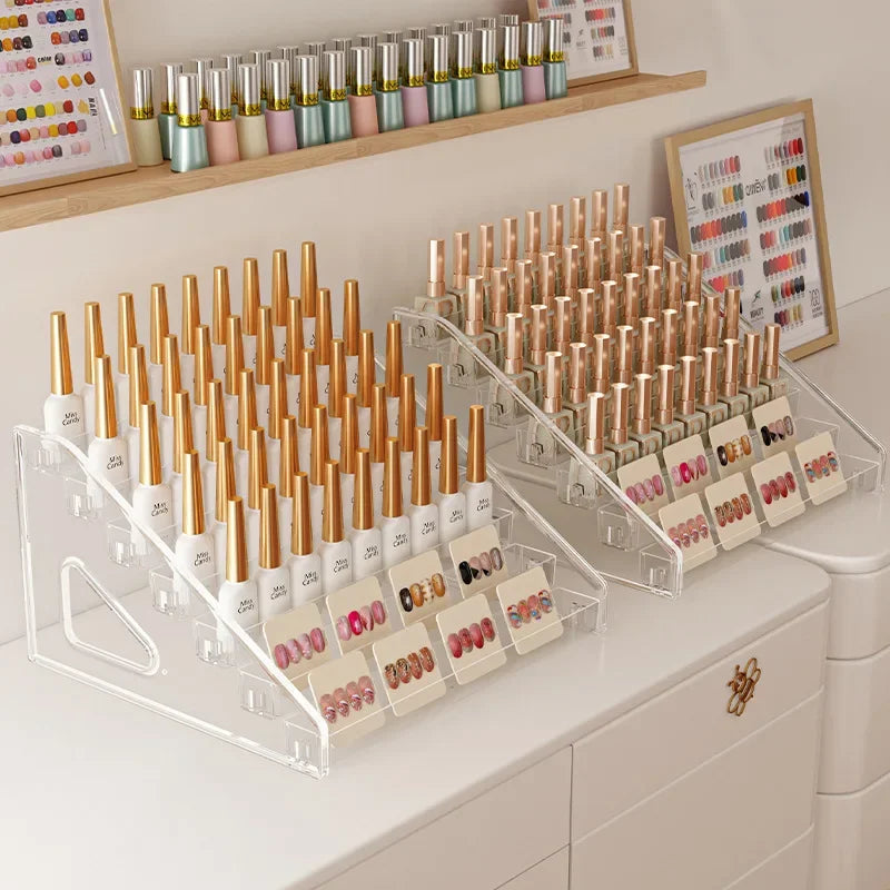 Nail Polish Display Organizer Shelf Clear Cosmetic Rack Frame Jewelry Stand Holder Organization Tools