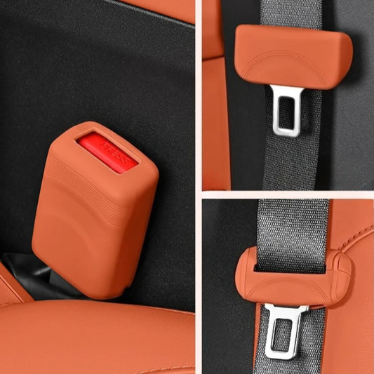 Universal Car Seat Belt Socket Protective Cover Silicone Car Safety Seat Belt Anti-Scratch Cover Button Protective Case