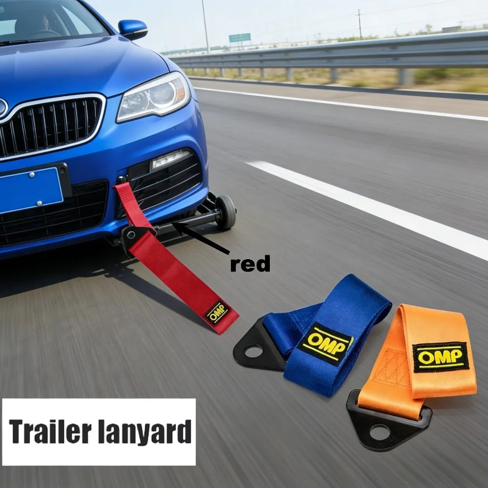 New Car Tow Strap Universal Nylon Towing Rope Front Tow Eye Strap for Car Compatible with Bumper Trailer Car Exterior Decoration
