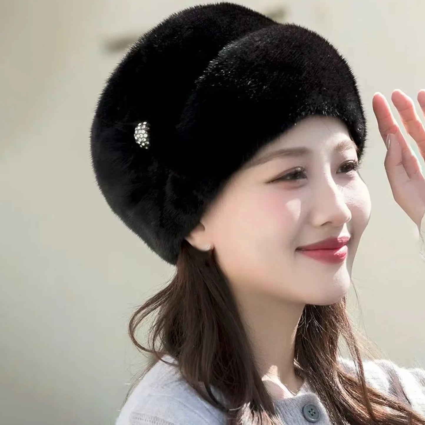 Winter Hat for Women Elastic Beanie Warm Thermal Cap for Middle Aged and Elderly Outdoor Activities Warmer
