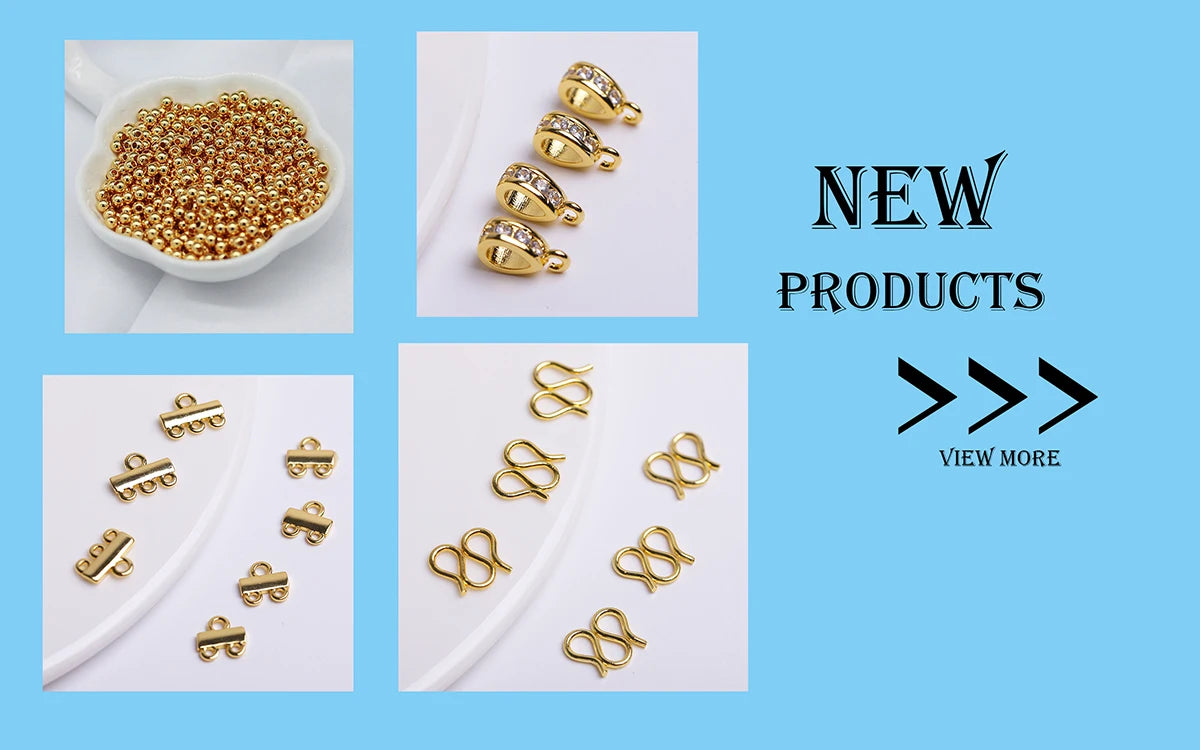 18K Gold Plated Brass With Center U-Bar And Open Ring Cable Chain Ear Thread Ear Wire Earrings DIY Earring Making Supplies