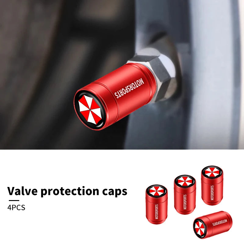 4Pcs Car Tire Valve Stems Cap Aluminum Tyre Wheel Stem Air Valve Cover Airdust For Umbrella