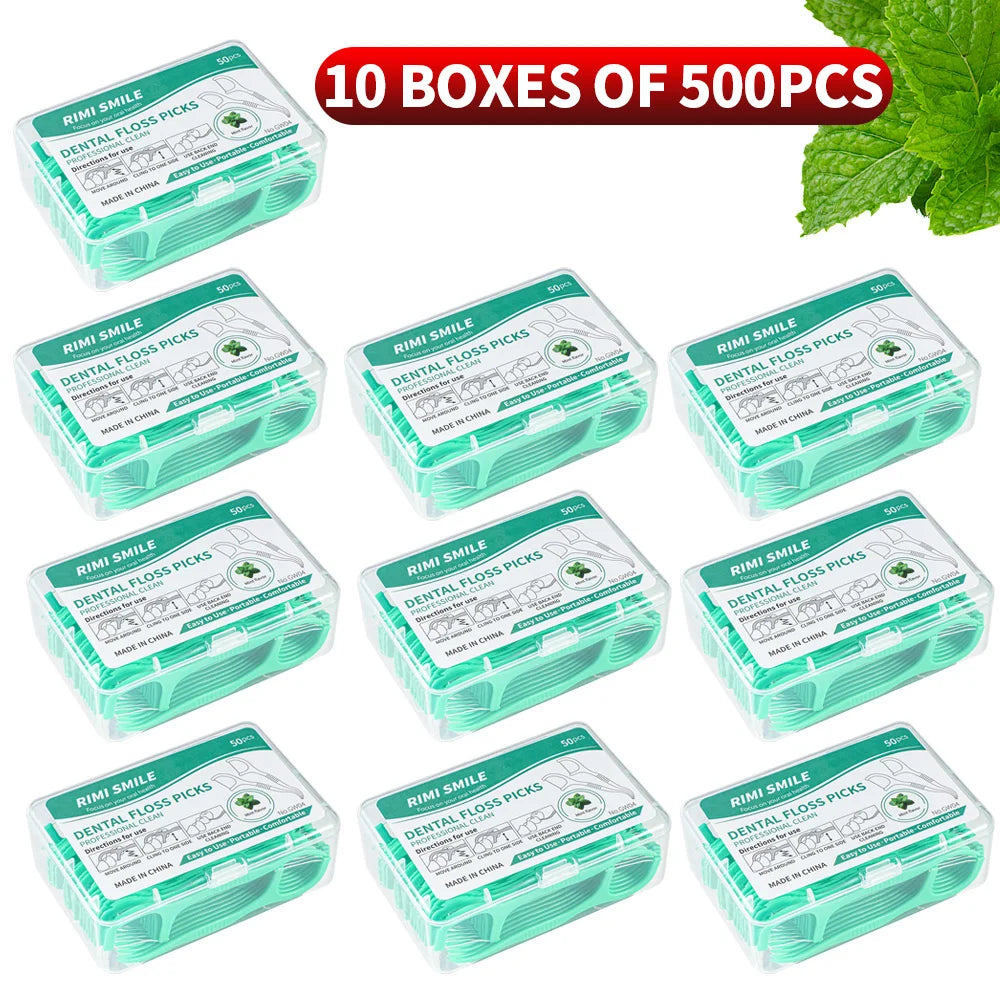 1000/500/300/150/50PCS Peppermint Dental Floss, Super Strong Tooth Cleaner, Portable Travel Teeth Care, Value for Money Set