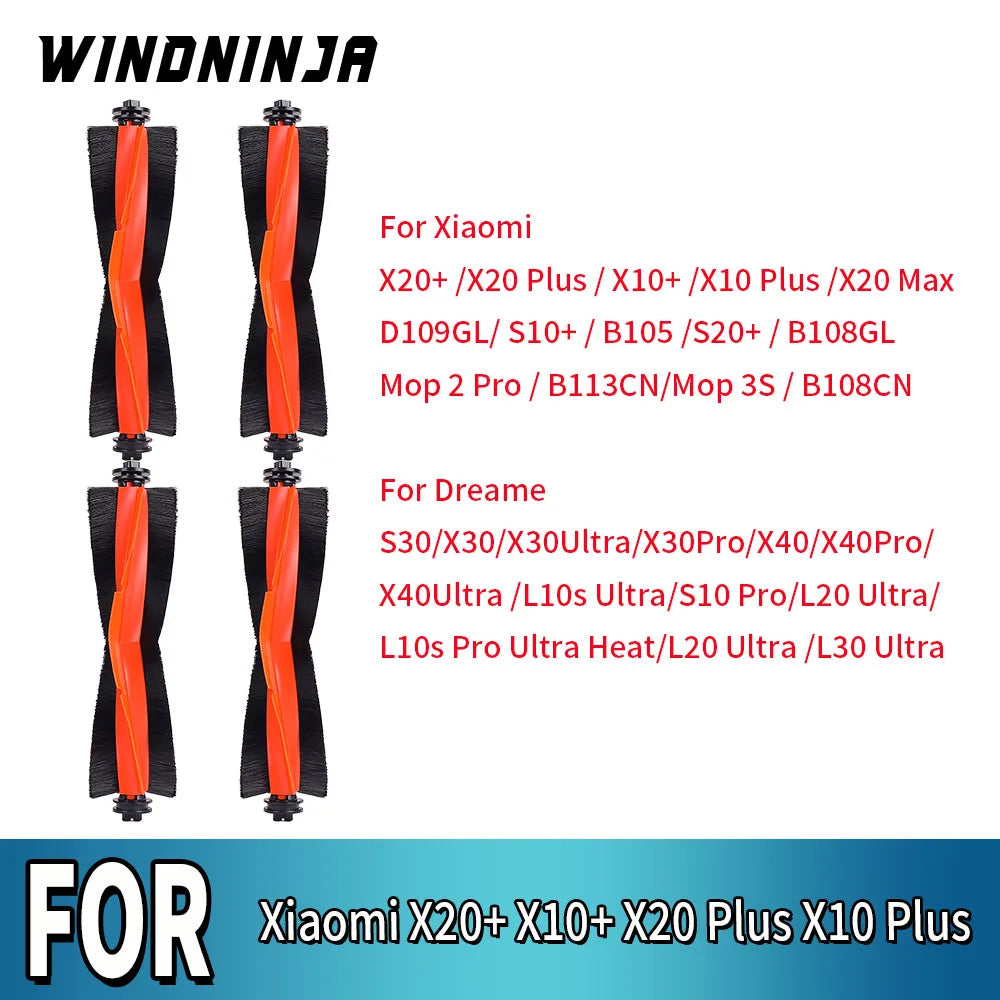 Durable Main Brush Part For Xiaomi Vacuum X10+/X20+/X20 Plus/S20+/S10 Plus For Dreame X30Ultra/L10s Ultra/X40Ultra/L20 Ultra
