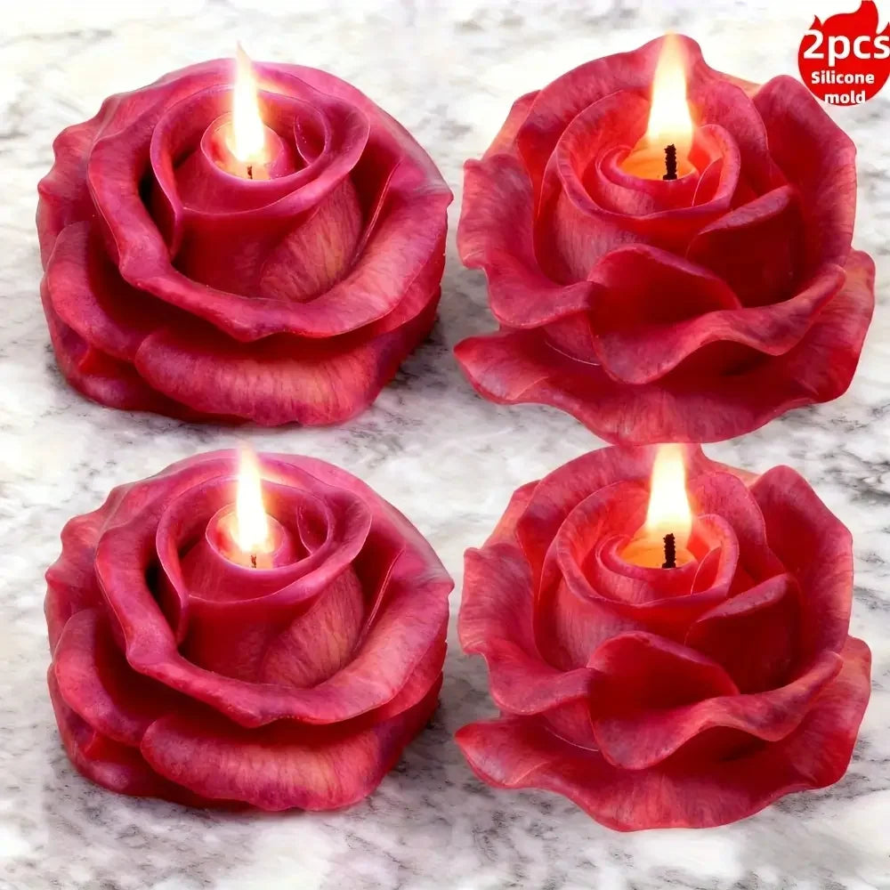 1 Piece 3D Elegant Rose Silicone Mold - Reusable Flexible Mold for Candles, Resin Art, Handmade Soap and Clay Making, Delicate Petal Design, Home Decoration, Valentine's Day Gift, Floral Shapes, Special Gift for Craft Enthusi