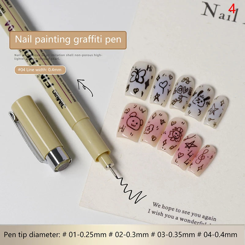 Waterproof Nail Art Graffiti Line Pen Gel Painting Wire Drawing Detail Sketching Tool for Creative Nail Design