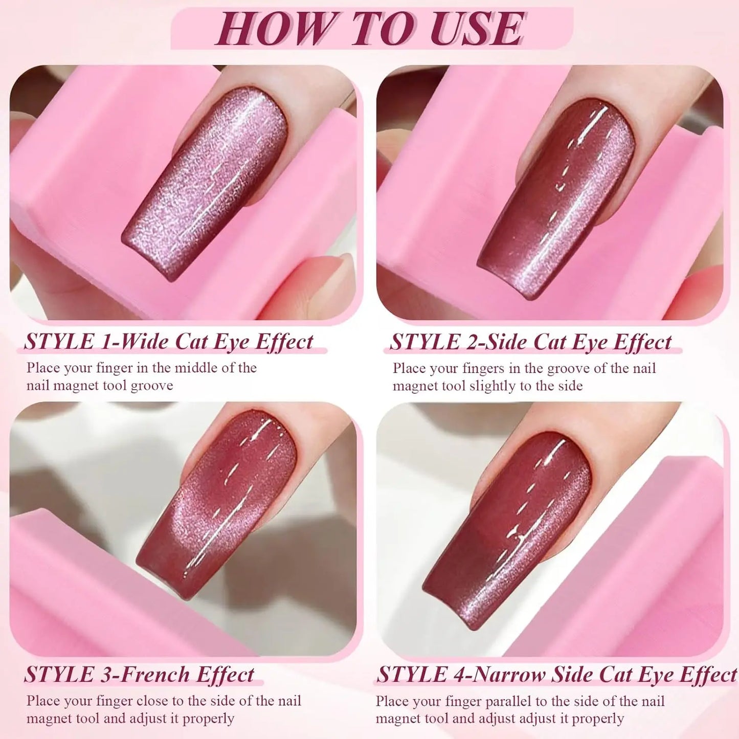 Cat Eye Magnet Tool Nail Art Magnet Stick for DIY Magnetic Cat Eye Gel Special Velvet 5D Nail DIY Tool French Nail UV Magnetic