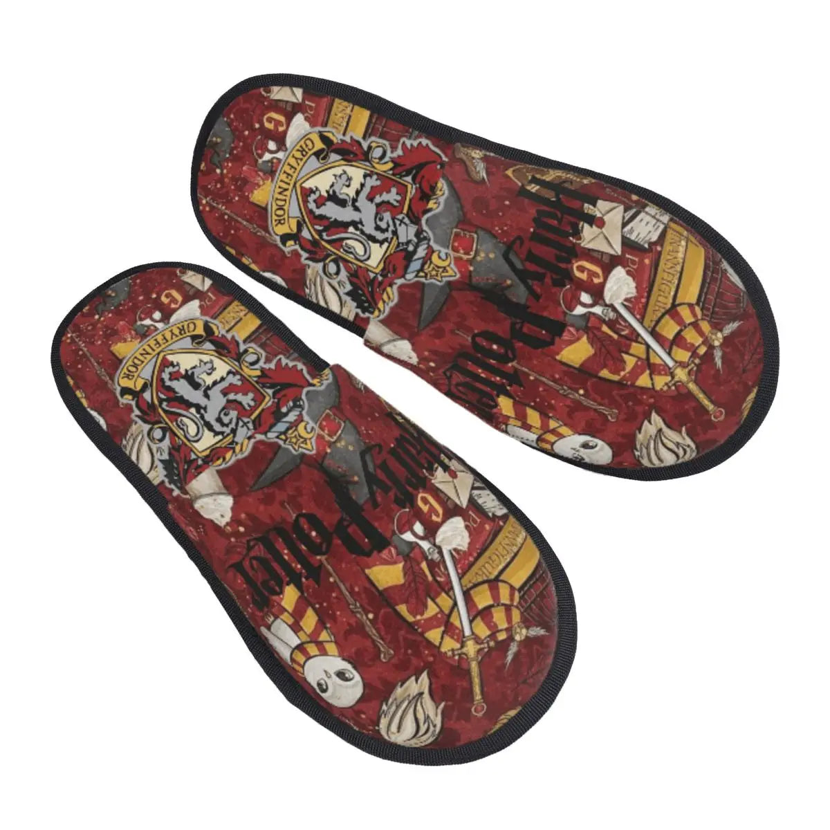 Winter House Cotton Slippers Harrys Potters Magic School Accessories Household Fur Slides Slippers Indoor Cozy Anti Slip Slides