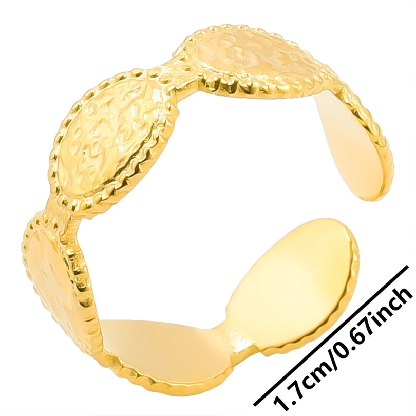 6pcs/lot Wholesale Various Chunky Rings Real Gold Plated Love Abstract DIY Shell Star Sun Bat Shaped Rings Women Jewelry Gifts