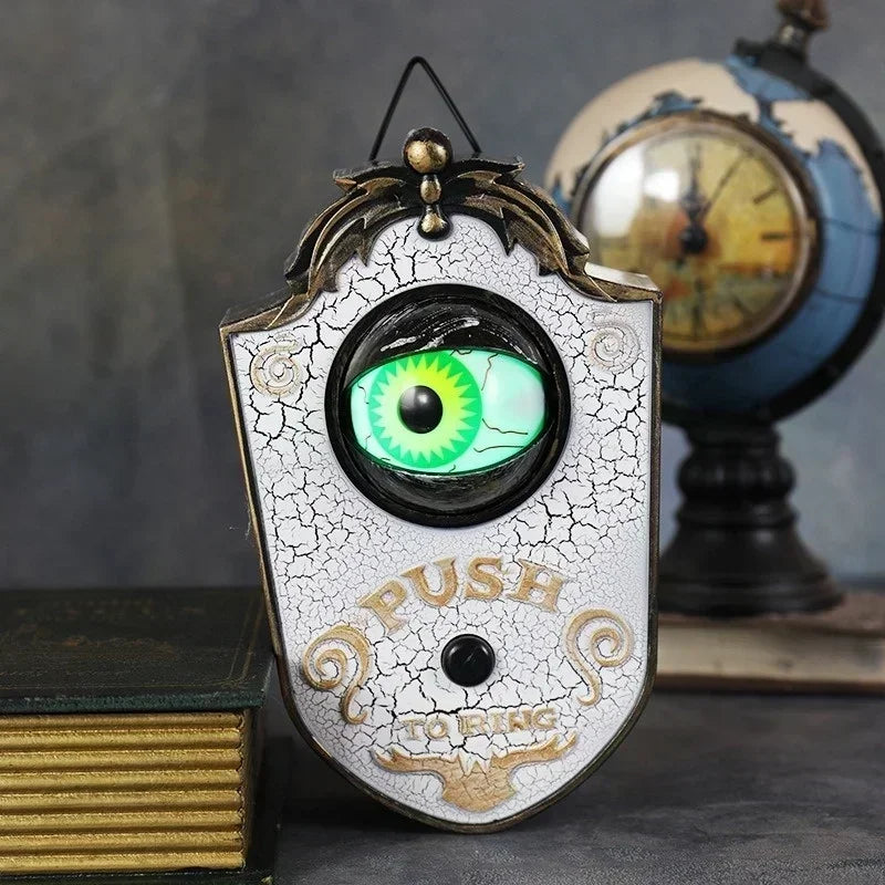 Halloween Doorbell Led Luminous Hanging Doorbell Haunted Party Decor Glowing Horror Props Creepy Eyes with Sound Lights