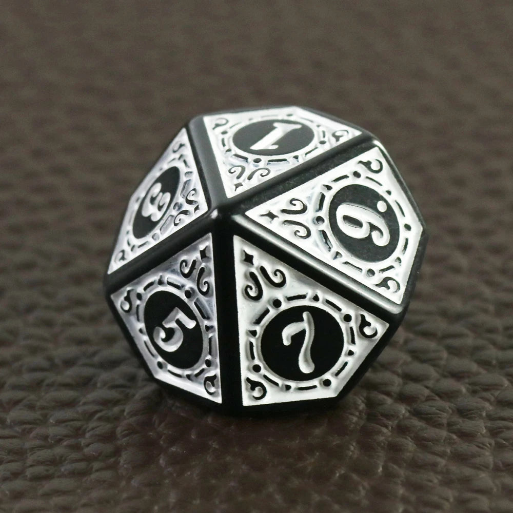 DNDGame Polyhedral Dice Set with Textures Pattern 7pcs of D4 D6 D8 D10 D% D12 D20 for RPG Board Game Accessories
