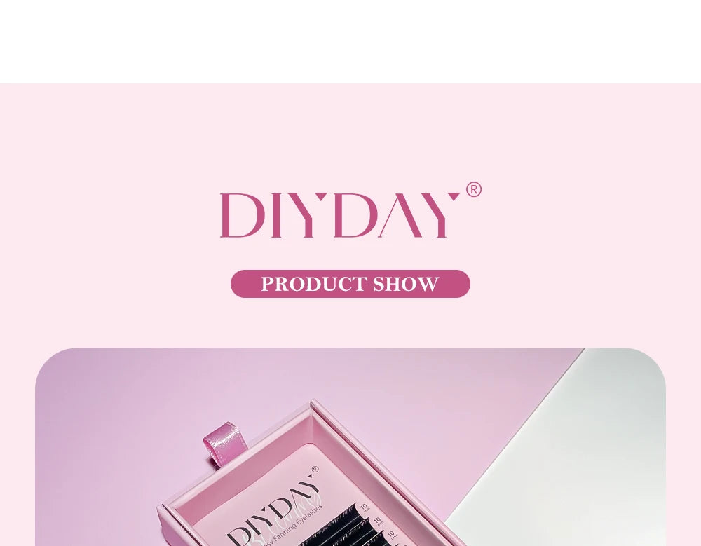 DIYDAY Easy Fan Volume Eyelash Extensions Wholesale C D Curve Easy Blooming PBT Mink Eyelashes Camellia False Lashes Supplies