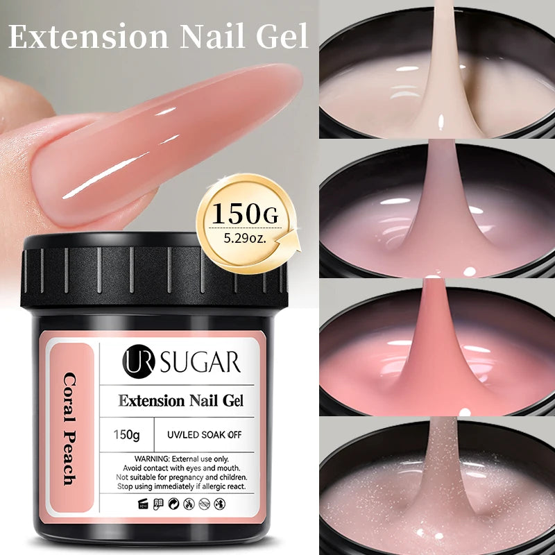 UR SUGAR 150g Soft Pink Quick Builder Nail Gel 6 IN 1 Acrygel For Nails Extension Constuction Self Leveling Soak Off UV LED Gel