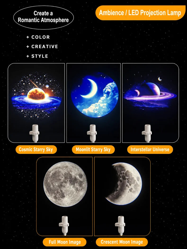 Star Projector Night Light USB Plug in 360° Rotating Starry Sky Projection Lamp For Kids Bedroom Party Gift Room Decor