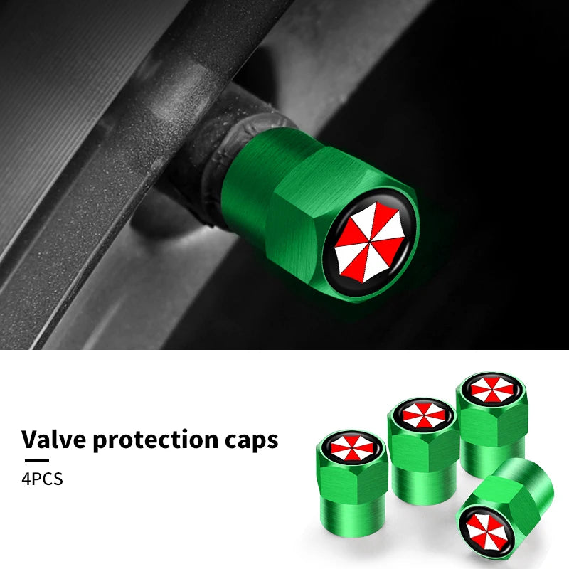 4Pcs Car Tire Valve Stems Cap Aluminum Tyre Wheel Stem Air Valve Cover Airdust For Umbrella