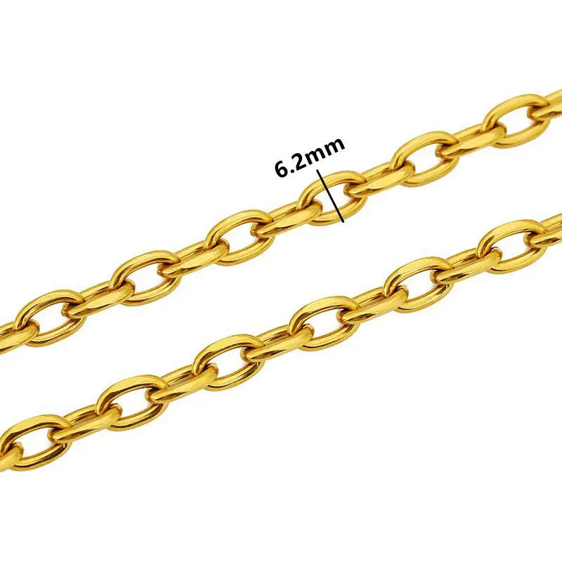 1 Meter Stainless Steel Large Heavy Chunky Hip Hop Punk Link Gold Color Chains DIY Jewelry Materials Handmade Necklace Bracelets