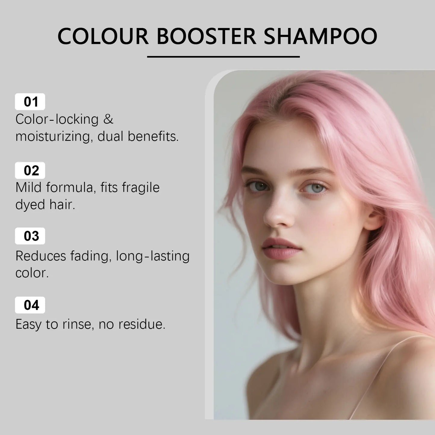 Color Booster Shampoo Lock Hair Color Enhance Semi-Permanent Colour Not Damaging Hair Non-irritating Scalp Hairdressing Shampoo