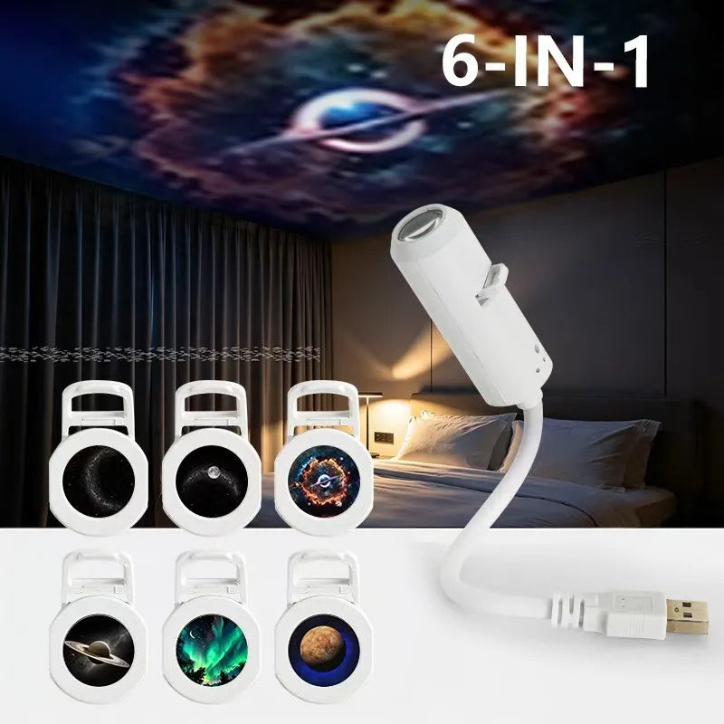 Mini Star Projector Lamp USB Galaxy Ambient Night Light for Bedroom Party Living Room Car Travel Christmas Gift