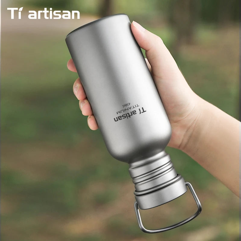 Tiartisan Titanium Ultralight Cycling Water Bottle Outdoor Hiking Climbing Drinking Bottle Reusable Wide Mouth Sports Bottle