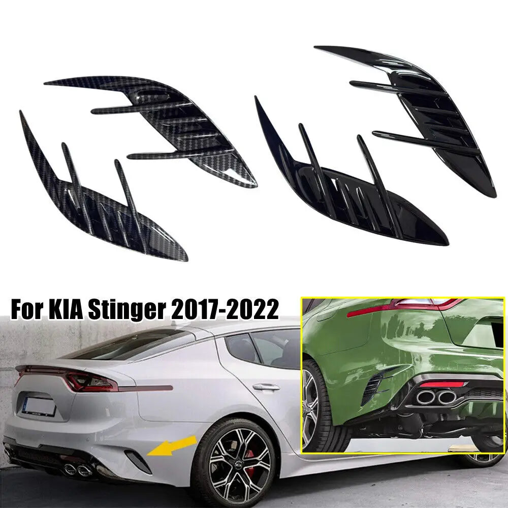 2PCS For KIA Stinger 2018-2023 Car Front Rear Bumper Spoiler Fender Side Vent Cover Canard Splitter Trim Auto Accessories