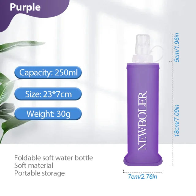 NEWBOLER 150/250/300/500ml Water Bottle TPU Folding Soft Flask Outdoor Sport Running Camping Hiking Travel Portable Water Bottle