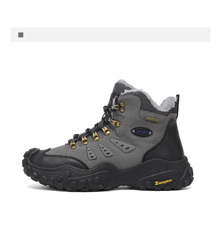 Autumn and Winter Men's Outdoor Sports and Travel Fleece-Lined Warm Snow Boots, Christmas Gifts, Birthday Gifts, Halloween Gifts