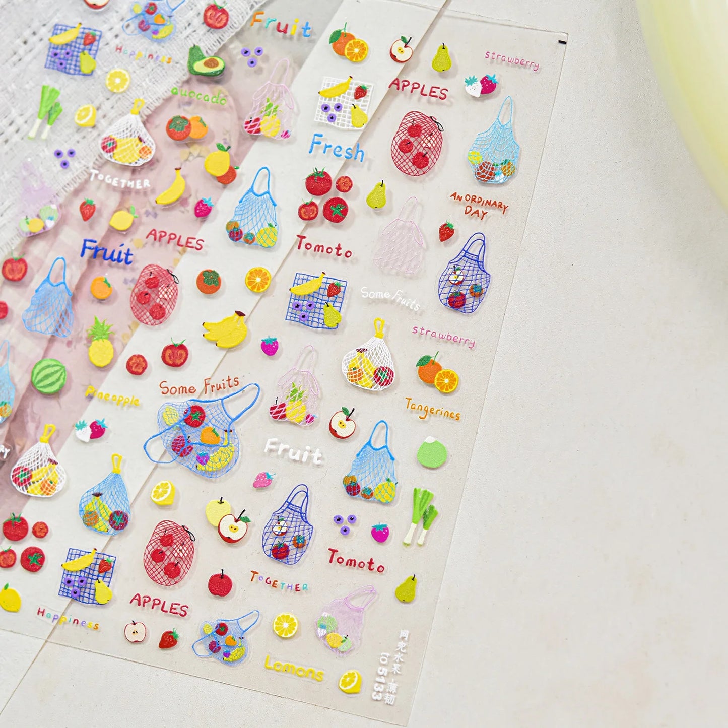 Sweet Summer Delicious Watermelon Ice Cream 5D Nail Art Sticker Elegant Bowknot Cool Ice Square Jelly Nail Decals for Manicure