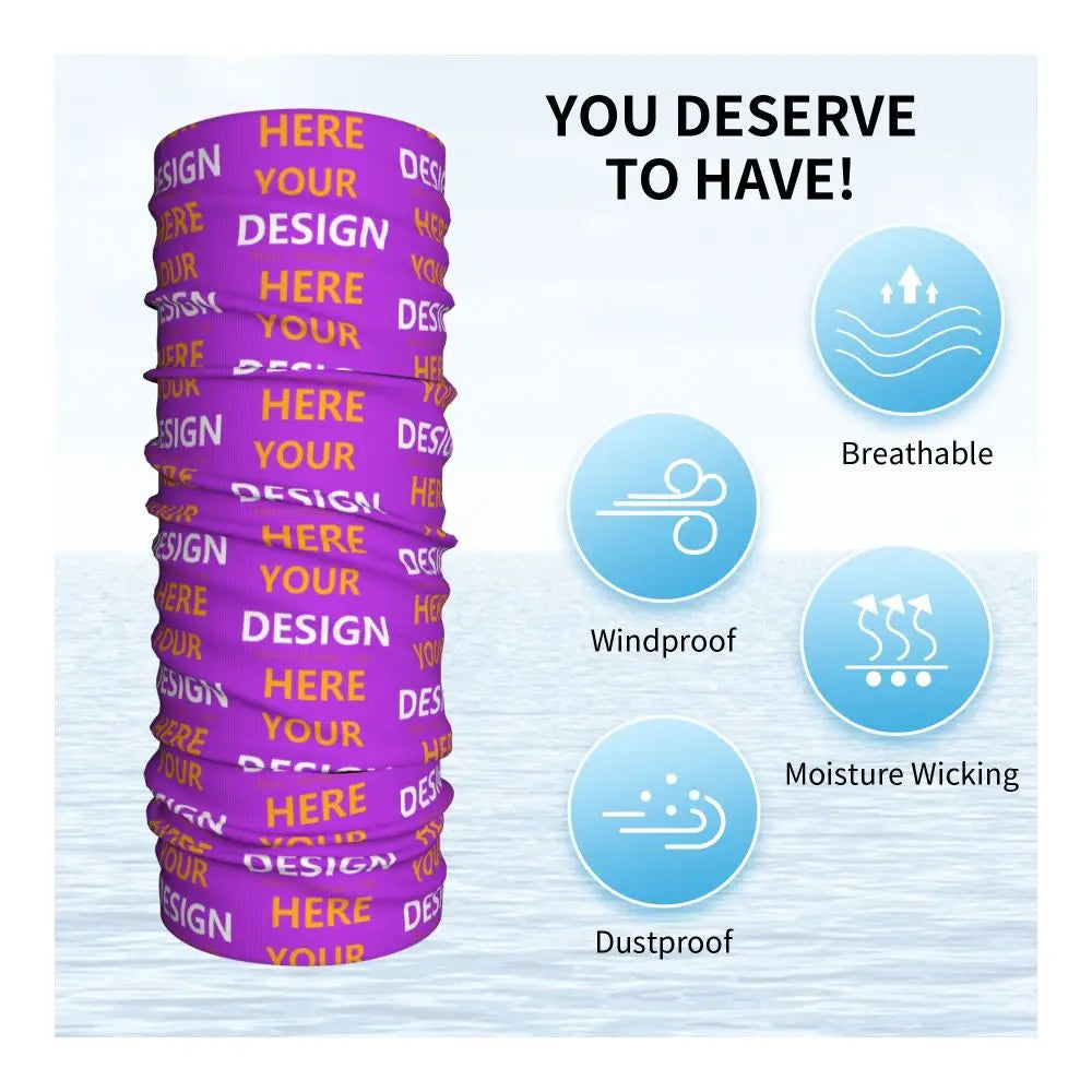 Custom Your Design Here Winter Headband Neck Warmer Ski Hunting Tube Scarf Personalized Customized Logo Face Bandana Gaiter