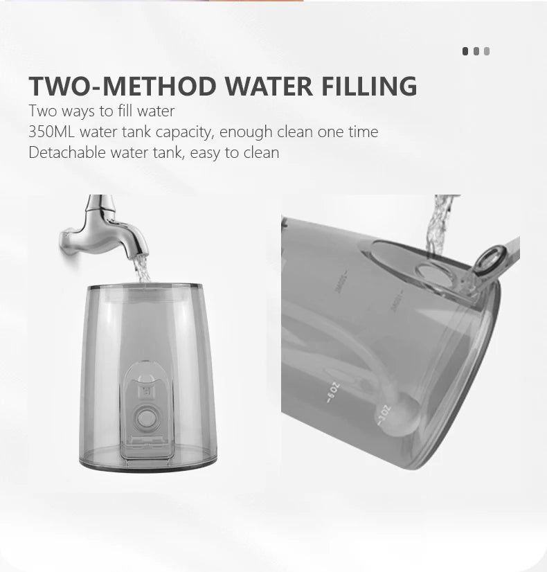 Oral Irrigator Fairywill Water Flosser 5 Modes Portable Dental Water Jet 350ML Water Tank Teeth Cleaner USB Charge Waterproof